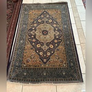 Authentic Hand-Knotted Persian Antique Ghom Rug 3.5 x 5.5